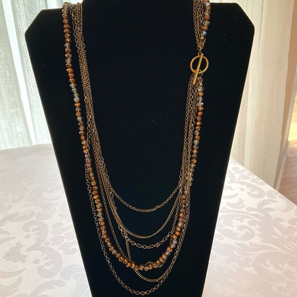 ParkLane Glam & Go Necklace Multi Strands beads and chains Toggle Closure - Picture 9 of 14